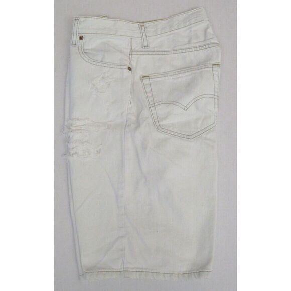 Levi's 569 Men's Sz 30 White Washed Loose Straight Denim Shorts - Picture 4 of 7